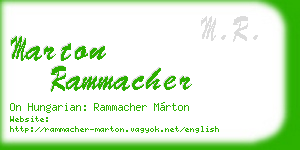 marton rammacher business card